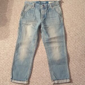 GAP GIRlS Husky Fit Light Denim Carpenter Jeans -Size 10